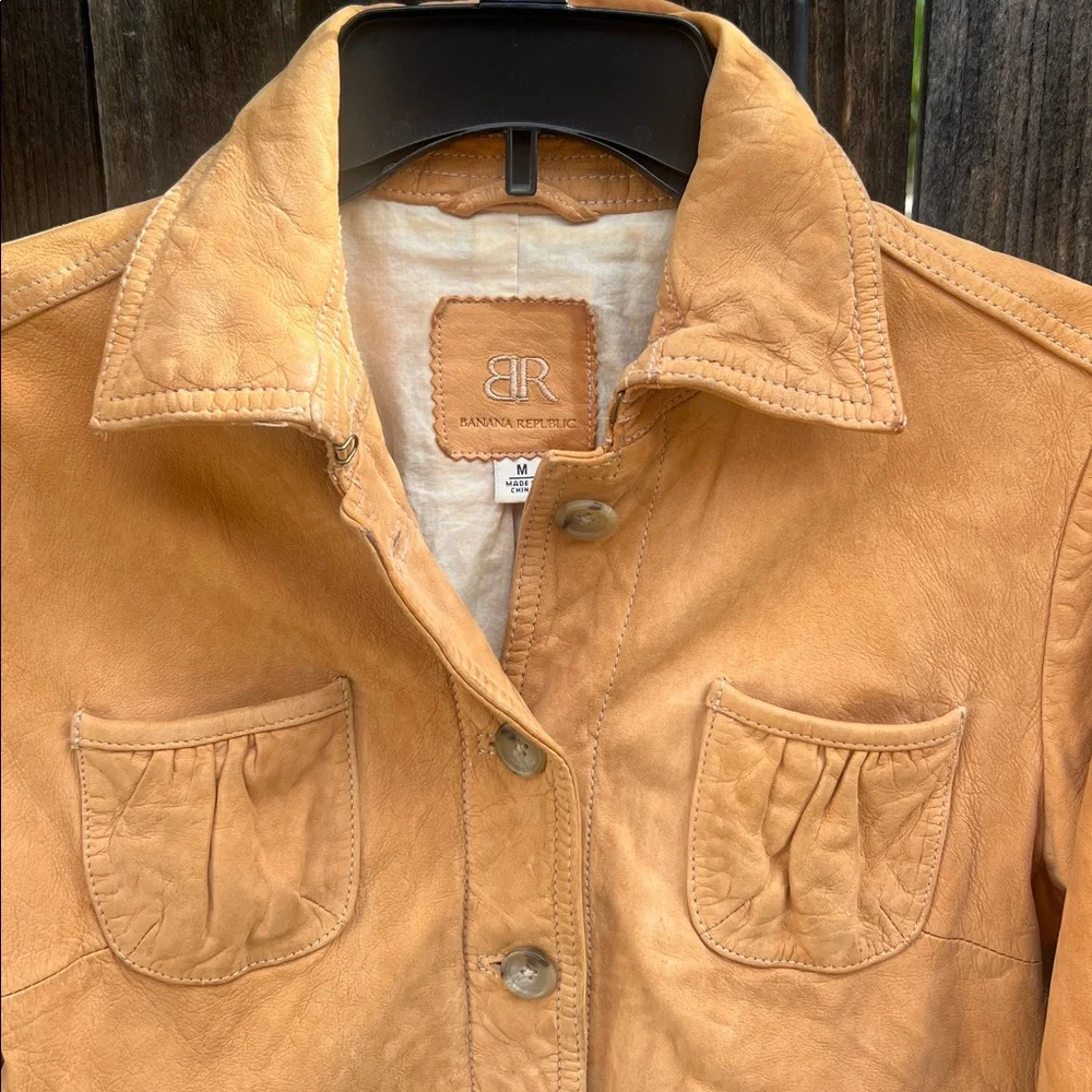 Banana Republic Vintage Tan Leather Jacket - Picture 11 of 16